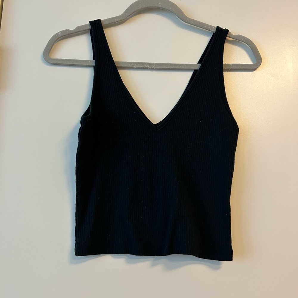 Nordstrom BP cropped black tank top size xxs